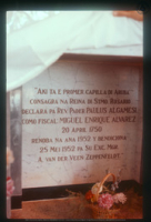 Gedenkplaat, interieur Kapel van Alto Vista, Aruba, Vredebregt, Casper