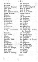 Woordenlijst der in de landstaal van Curaçao meest gebruikelijke woorden met Zamenspraken, Array
