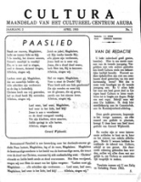 Cultura (April 1955) : Maandblad van het Cultureel Centrum Aruba, Cultureel Centrum Aruba