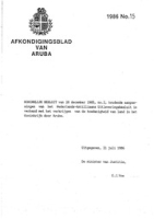 Afkondigingsblad van Aruba 1986 no. 15, DWJZ - Directie Wetgeving en Juridische Zaken