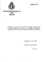 Afkondigingsblad van Aruba 1986 no. 19, DWJZ - Directie Wetgeving en Juridische Zaken