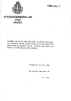 Afkondigingsblad van Aruba 1986 no. 21, DWJZ - Directie Wetgeving en Juridische Zaken