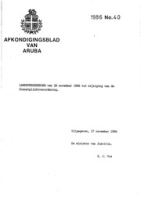 Afkondigingsblad van Aruba 1986 no. 40, DWJZ - Directie Wetgeving en Juridische Zaken
