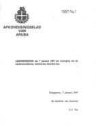 Afkondigingsblad van Aruba 1987 no. 1, DWJZ - Directie Wetgeving en Juridische Zaken
