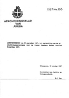 Afkondigingsblad van Aruba 1987 no. 100, DWJZ - Directie Wetgeving en Juridische Zaken