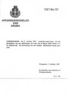 Afkondigingsblad van Aruba 1987 no. 101, DWJZ - Directie Wetgeving en Juridische Zaken