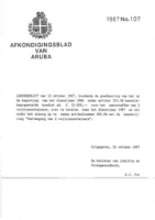 Afkondigingsblad van Aruba 1987 no. 107, DWJZ - Directie Wetgeving en Juridische Zaken