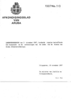 Afkondigingsblad van Aruba 1987 no. 110, DWJZ - Directie Wetgeving en Juridische Zaken