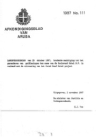 Afkondigingsblad van Aruba 1987 no. 111, DWJZ - Directie Wetgeving en Juridische Zaken