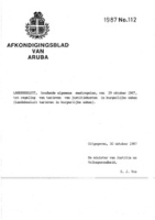 Afkondigingsblad van Aruba 1987 no. 112, DWJZ - Directie Wetgeving en Juridische Zaken