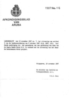 Afkondigingsblad van Aruba 1987 no. 116, DWJZ - Directie Wetgeving en Juridische Zaken