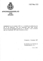 Afkondigingsblad van Aruba 1987 no. 120, DWJZ - Directie Wetgeving en Juridische Zaken
