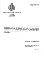 Afkondigingsblad van Aruba 1987 no. 121, DWJZ - Directie Wetgeving en Juridische Zaken