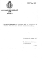 Afkondigingsblad van Aruba 1987 no. 127, DWJZ - Directie Wetgeving en Juridische Zaken