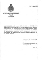Afkondigingsblad van Aruba 1987 no. 133, DWJZ - Directie Wetgeving en Juridische Zaken