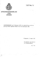 Afkondigingsblad van Aruba 1987 no. 14, DWJZ - Directie Wetgeving en Juridische Zaken