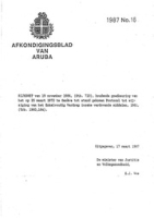 Afkondigingsblad van Aruba 1987 no. 16, DWJZ - Directie Wetgeving en Juridische Zaken