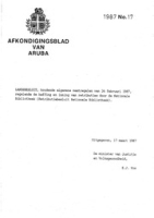 Afkondigingsblad van Aruba 1987 no. 17, DWJZ - Directie Wetgeving en Juridische Zaken