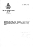 Afkondigingsblad van Aruba 1987 no. 18, DWJZ - Directie Wetgeving en Juridische Zaken