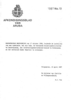 Afkondigingsblad van Aruba 1987 no. 19, DWJZ - Directie Wetgeving en Juridische Zaken
