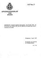 Afkondigingsblad van Aruba 1987 no. 21, DWJZ - Directie Wetgeving en Juridische Zaken
