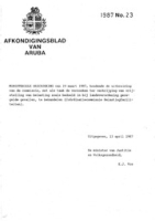 Afkondigingsblad van Aruba 1987 no. 23, DWJZ - Directie Wetgeving en Juridische Zaken