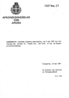 Afkondigingsblad van Aruba 1987 no. 27, DWJZ - Directie Wetgeving en Juridische Zaken