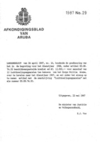 Afkondigingsblad van Aruba 1987 no. 29, DWJZ - Directie Wetgeving en Juridische Zaken