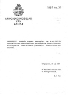 Afkondigingsblad van Aruba 1987 no. 31, DWJZ - Directie Wetgeving en Juridische Zaken