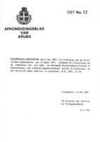 Afkondigingsblad van Aruba 1987 no. 32, DWJZ - Directie Wetgeving en Juridische Zaken