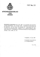 Afkondigingsblad van Aruba 1987 no. 33, DWJZ - Directie Wetgeving en Juridische Zaken