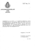 Afkondigingsblad van Aruba 1987 no. 34, DWJZ - Directie Wetgeving en Juridische Zaken