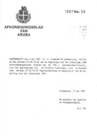 Afkondigingsblad van Aruba 1987 no. 35, DWJZ - Directie Wetgeving en Juridische Zaken