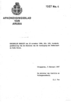 Afkondigingsblad van Aruba 1987 no. 4, DWJZ - Directie Wetgeving en Juridische Zaken