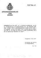 Afkondigingsblad van Aruba 1987 no. 42, DWJZ - Directie Wetgeving en Juridische Zaken