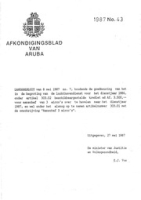 Afkondigingsblad van Aruba 1987 no. 43, DWJZ - Directie Wetgeving en Juridische Zaken