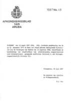 Afkondigingsblad van Aruba 1987 no. 49, DWJZ - Directie Wetgeving en Juridische Zaken