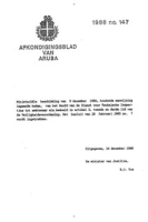 Afkondigingsblad van Aruba 1988 no. 147, DWJZ - Directie Wetgeving en Juridische Zaken