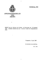 Afkondigingsblad van Aruba 1988 no. 50, DWJZ - Directie Wetgeving en Juridische Zaken