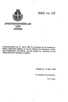 Afkondigingsblad van Aruba 1989 no. 20, DWJZ - Directie Wetgeving en Juridische Zaken