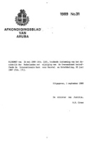Afkondigingsblad van Aruba 1989 no. 31, DWJZ - Directie Wetgeving en Juridische Zaken