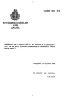 Afkondigingsblad van Aruba 1989 no. 39, DWJZ - Directie Wetgeving en Juridische Zaken