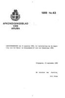 Afkondigingsblad van Aruba 1989 no. 43, DWJZ - Directie Wetgeving en Juridische Zaken