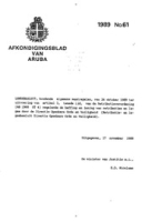 Afkondigingsblad van Aruba 1989 no. 61, DWJZ - Directie Wetgeving en Juridische Zaken