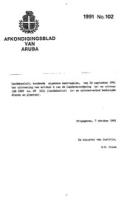 Afkondigingsblad van Aruba 1991 no. 102, DWJZ - Directie Wetgeving en Juridische Zaken