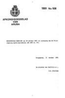 Afkondigingsblad van Aruba 1991 no. 108, DWJZ - Directie Wetgeving en Juridische Zaken