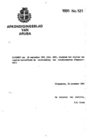 Afkondigingsblad van Aruba 1991 no. 121, DWJZ - Directie Wetgeving en Juridische Zaken
