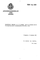 Afkondigingsblad van Aruba 1991 no. 129, DWJZ - Directie Wetgeving en Juridische Zaken
