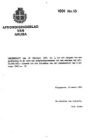 Afkondigingsblad van Aruba 1991 no. 13, DWJZ - Directie Wetgeving en Juridische Zaken