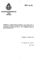 Afkondigingsblad van Aruba 1991 no. 16, DWJZ - Directie Wetgeving en Juridische Zaken